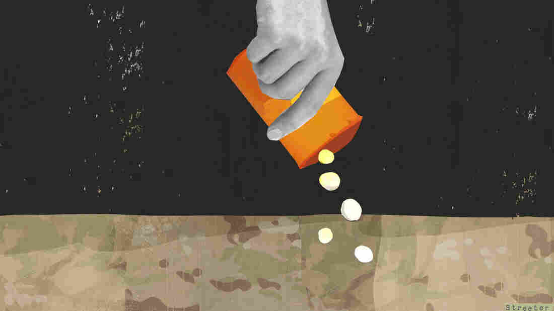 Many servicemen and women are prescribed a mountain of pills for PTSD, pain and other conditions. But some don't want to be on those meds, so they stop taking them — against doctors' orders.
