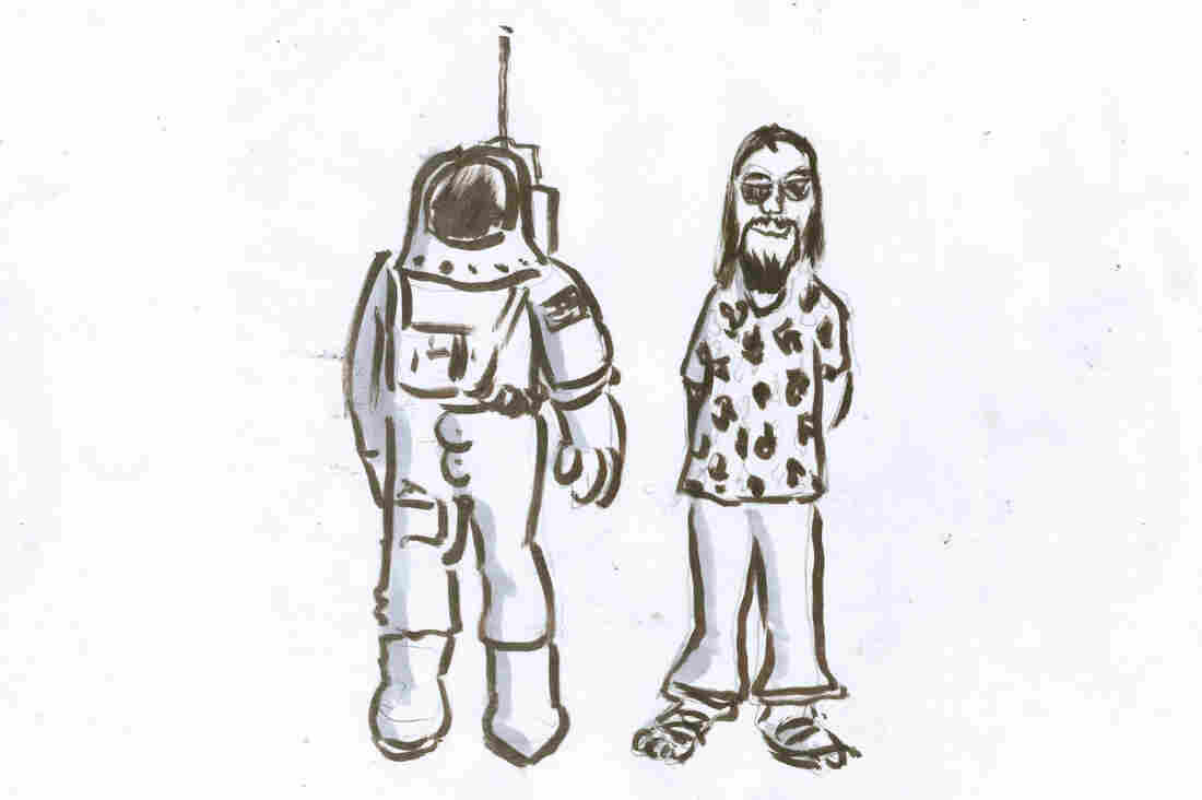An astronaut and a hippie.