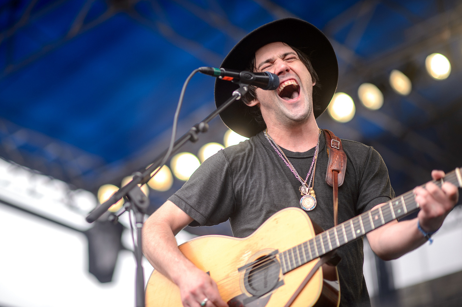 Conor Oberst performing with passion