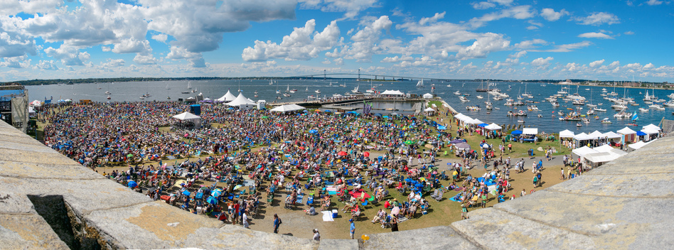 The audience at the main stage of the Newport Jazz Festival. (Adam Kissick for NPR)