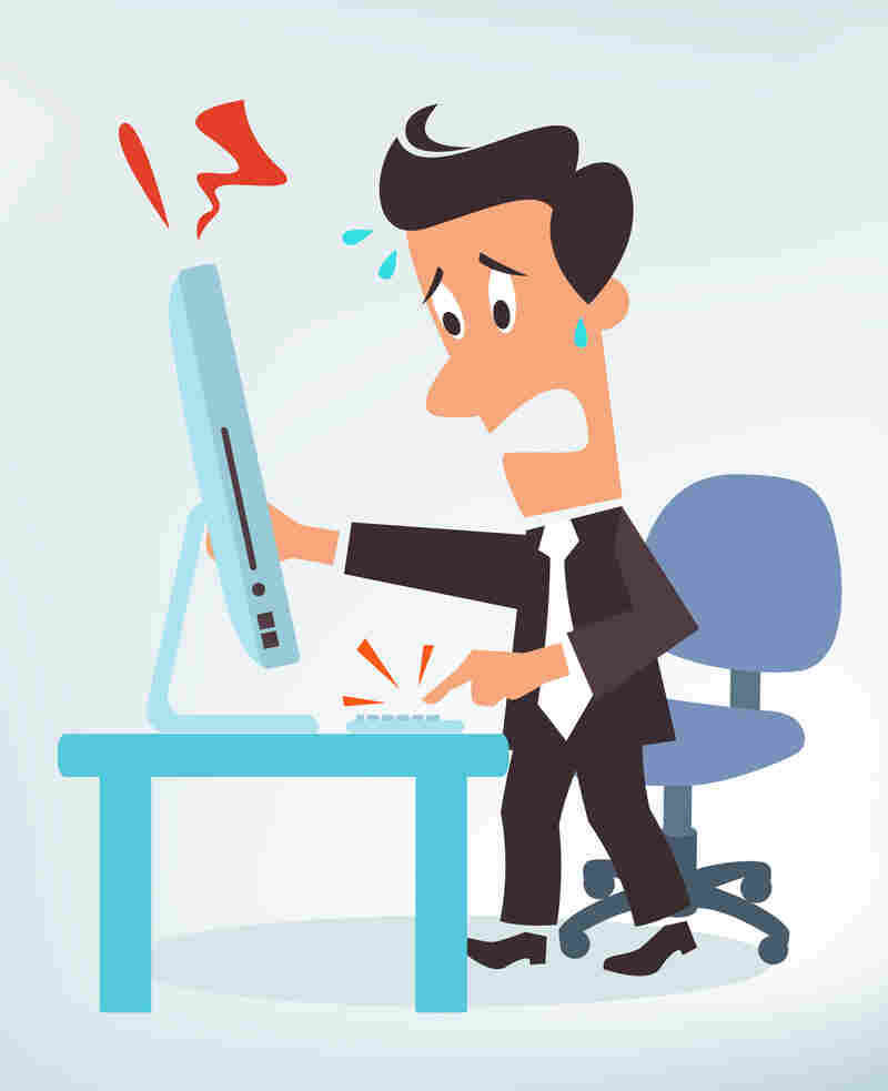 Frustrated computer user