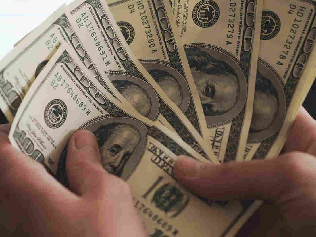 US hundred dollar bills