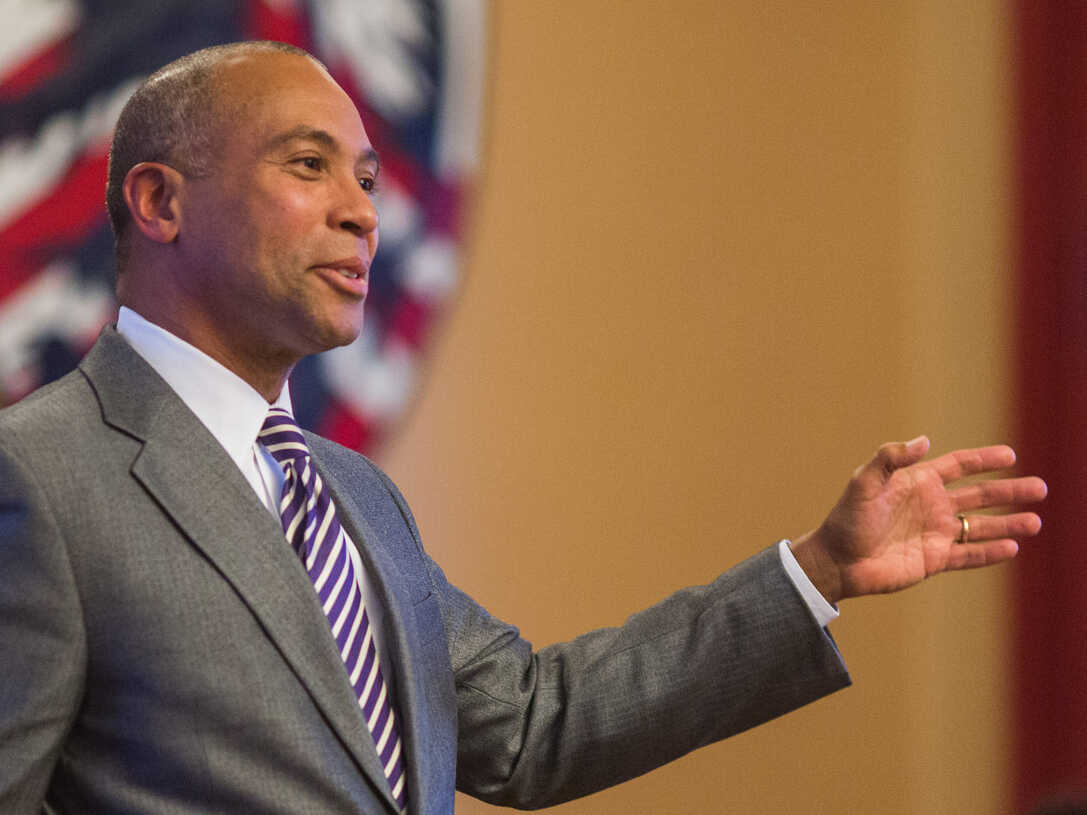 Gov. Deval Patrick offers remarks to Harvard Democrats in Cambridge, focusing on community engagement and generational responsibility on April 28.