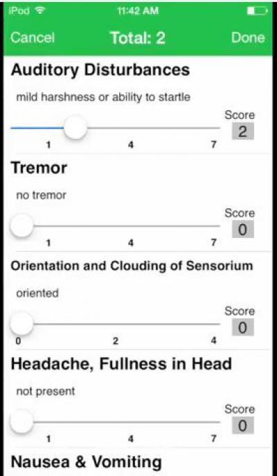 This is the symptom-entering screen of the Tremor app.