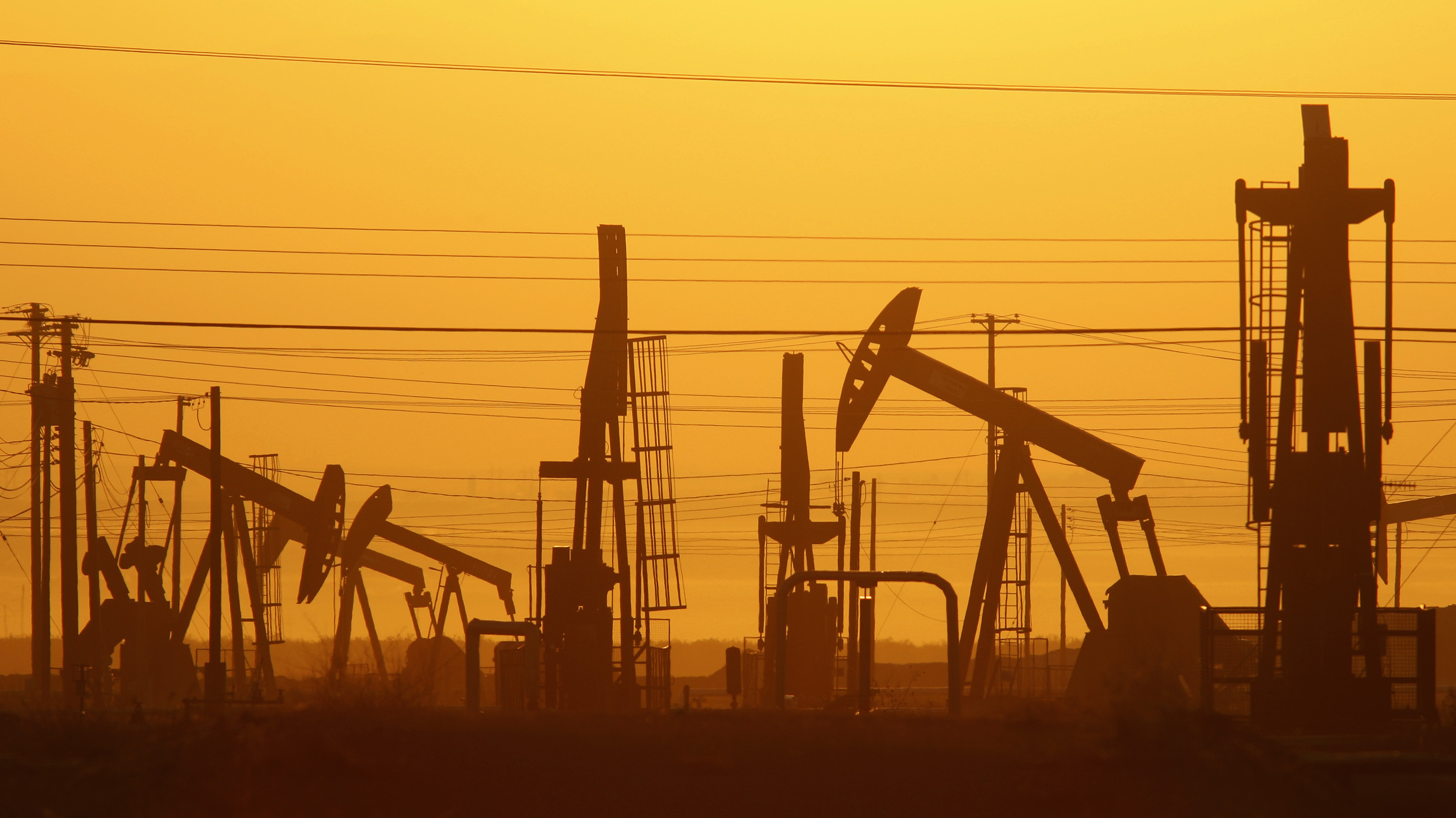 Pump jacks are seen in an oil field over the Monterey Shale formation near Lost Hills, Calif. Much of the U.S. oil industry wants to lift an export ban that followed the 1970s energy crisis. (Getty Images)