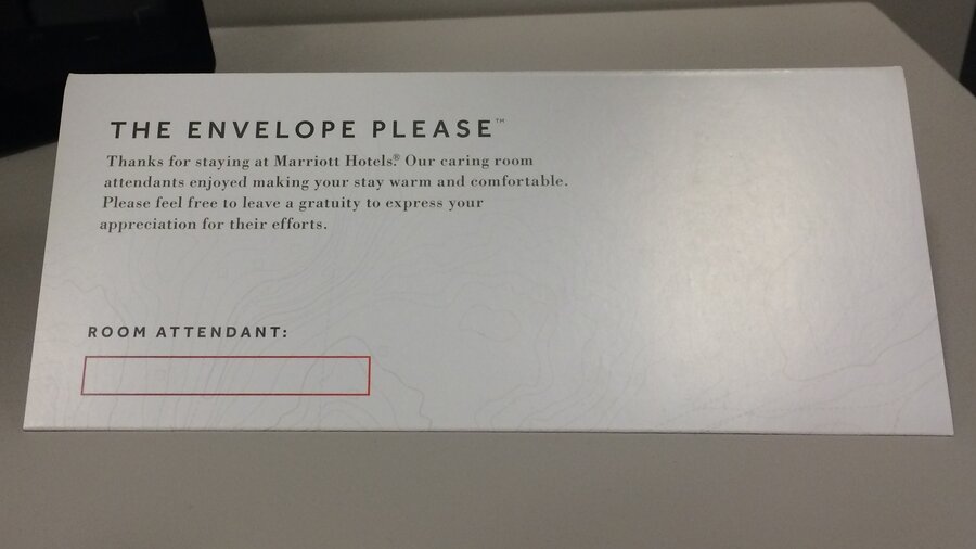 Marriott S New Envelope For Room Tips Stirs Debate The Two Way Npr Marriott S New Envelope For Room Tips Stirs Debate