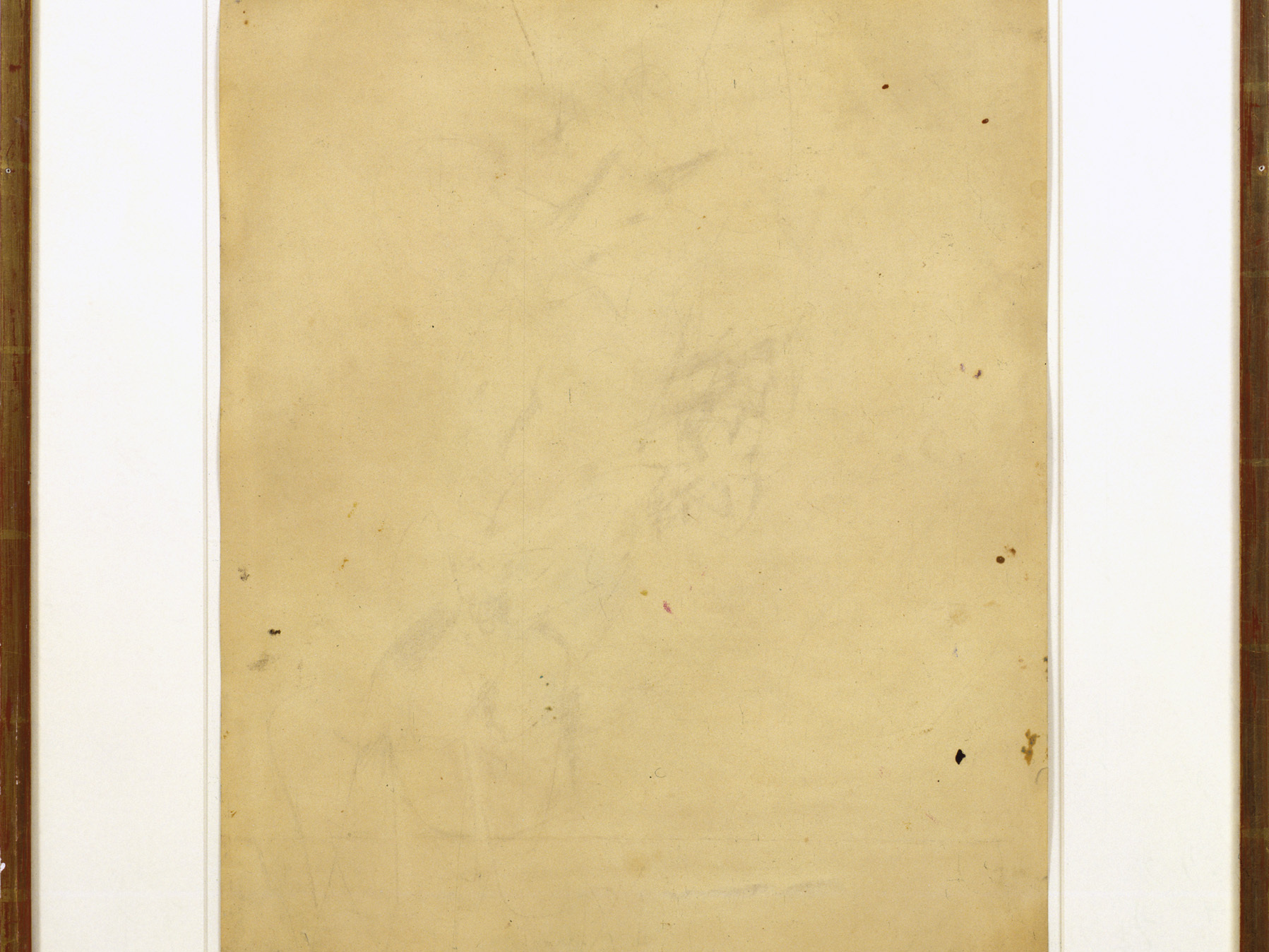Robert Rauschenberg, Erased de Kooning Drawing, 1953; traces of ink and crayon.