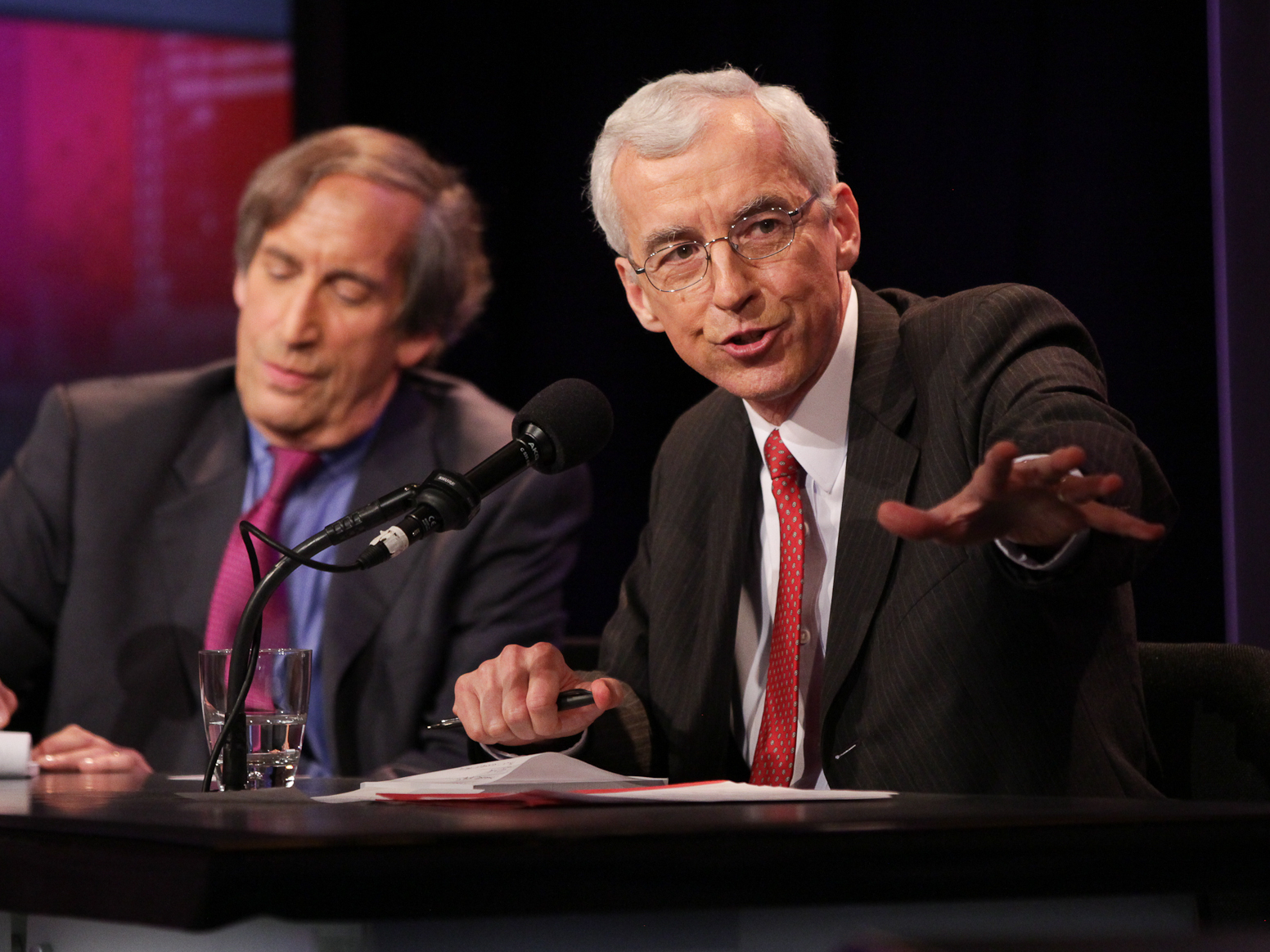 Paul Pillar (right), a former national intelligence officer, with teammate Aaron David Miller, argues that the U.S. should have a smaller military footprint in the Middle East.
