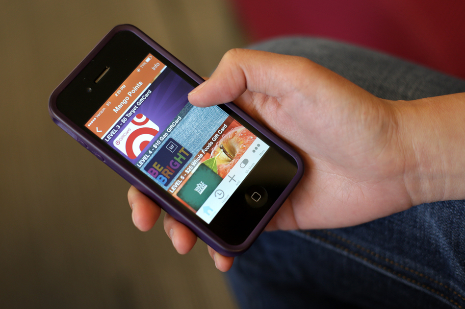 A view of the rewards screen on the Mango Health app. (Meredith Rizzo/NPR)