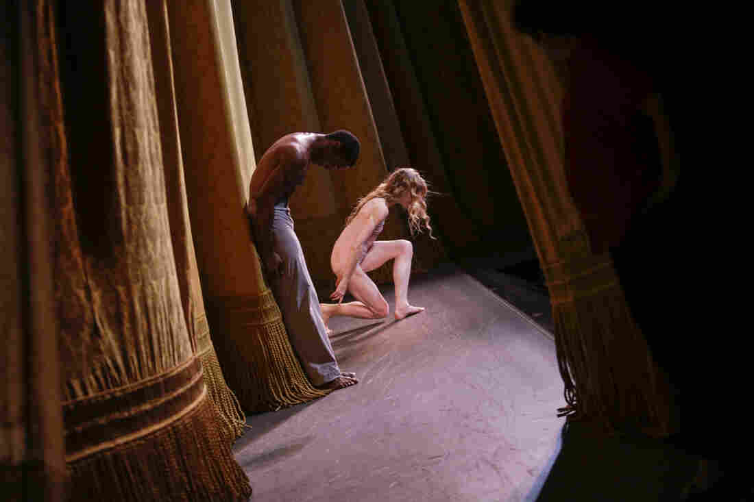 Whelan and Hall take their curtain call after their performance. The pair received five curtain calls afterward.