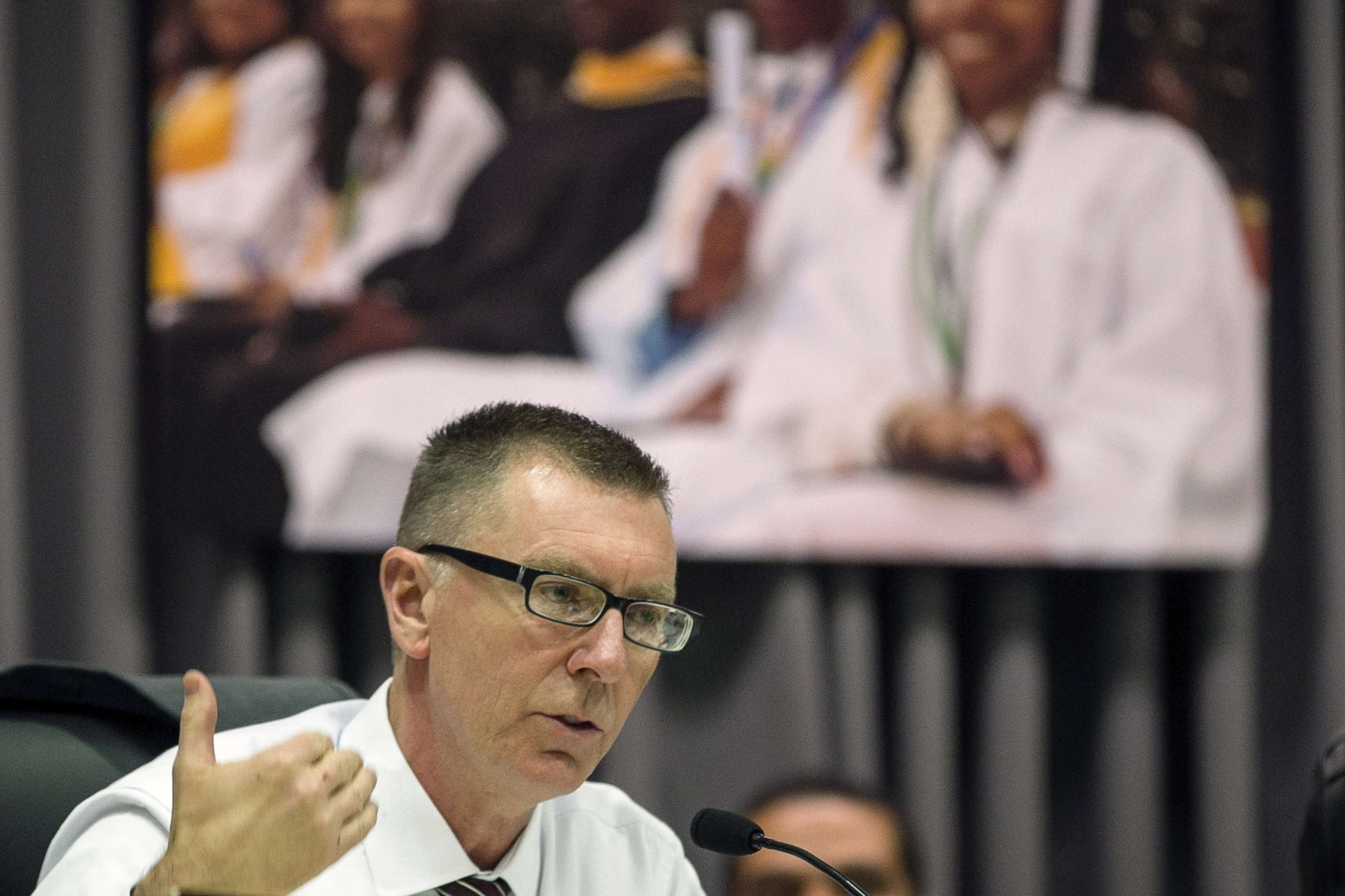 Los Angeles Unified School District Superintendent John Deasy, seen in a photo taken last year, says his resignation Thursday was &quot;by mutual agreement. (AP)