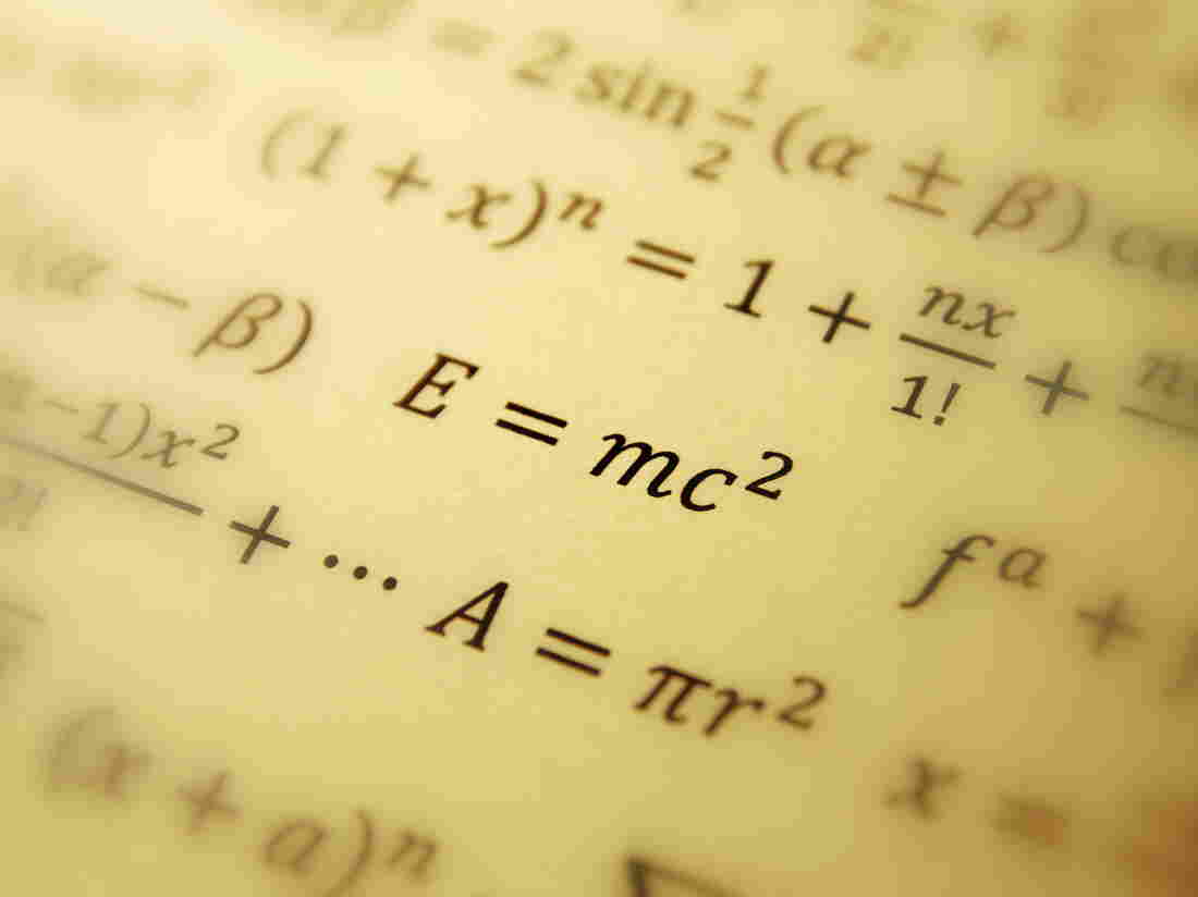 Albert Einstein's formula of relativity.