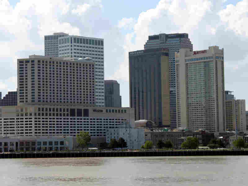 The New Orleans skyline including the Sheraton Hotel.