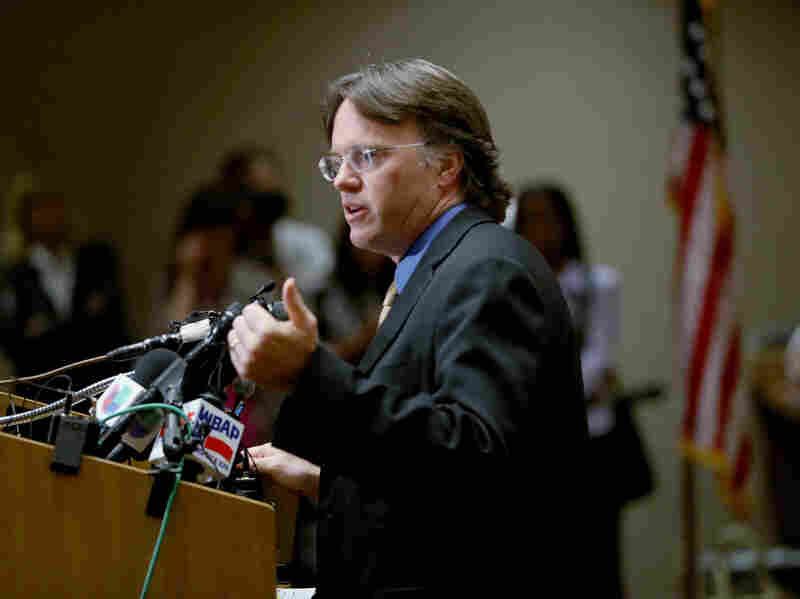 Dr. David Lakey, Commissioner of the Texas Department of State Health Services, speaks to the media during an Ebola update on Oct. 6.