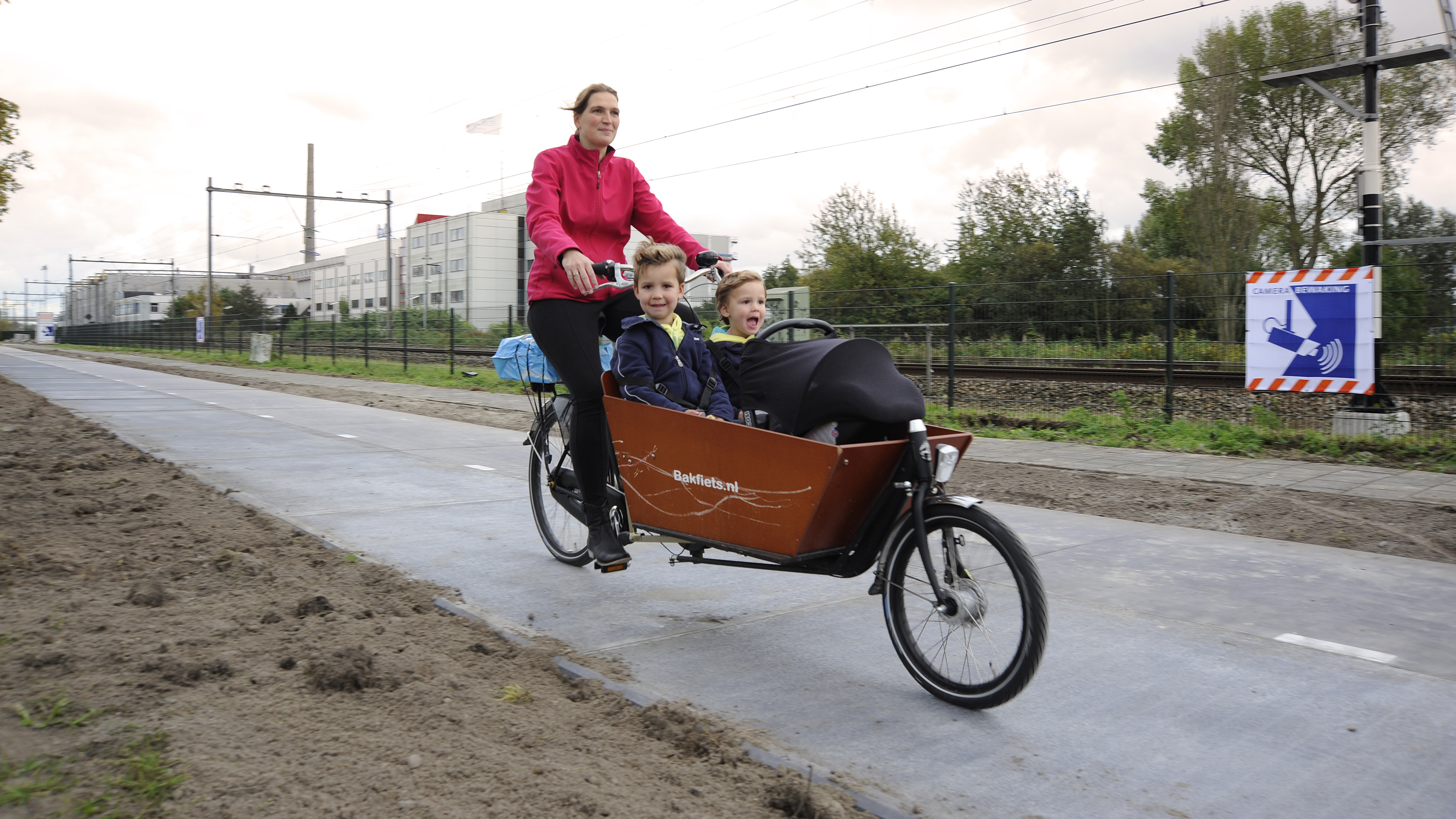 A section of a bike path that uses solar cells to produce electricity is opening for full-time use Wednesday. (SolaRoad)
