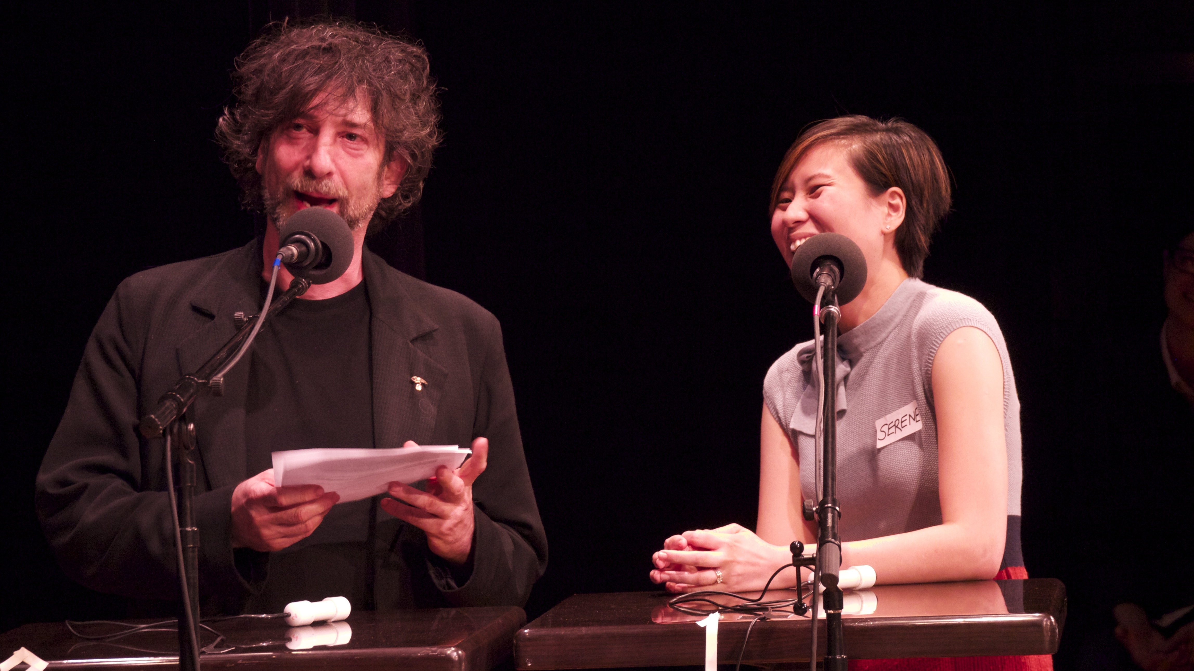 Author Neil Gaiman quizzes contestant Serene Lim on character names both real and fictional. (NPR)