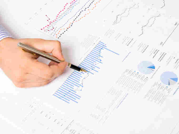 Examining data.