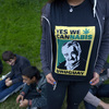 Outgoing Uruguay President Jose Mujica's face illustrates a T-shirt supporting his new law legalizing marijuana. Uruguay's citizens are voting for Mujica's replacement on Sunday, and the expected winner is a candidate from his party.