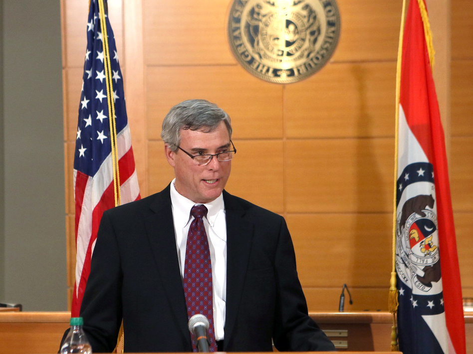 St. Louis County Prosecutor Robert McCulloch announces the grand jury's decision not to indict Ferguson police officer Darren Wilson in the Aug. 9 shooting of Michael Brown, on Nov. 24. (Cristina Fletes-Boutte/AP)