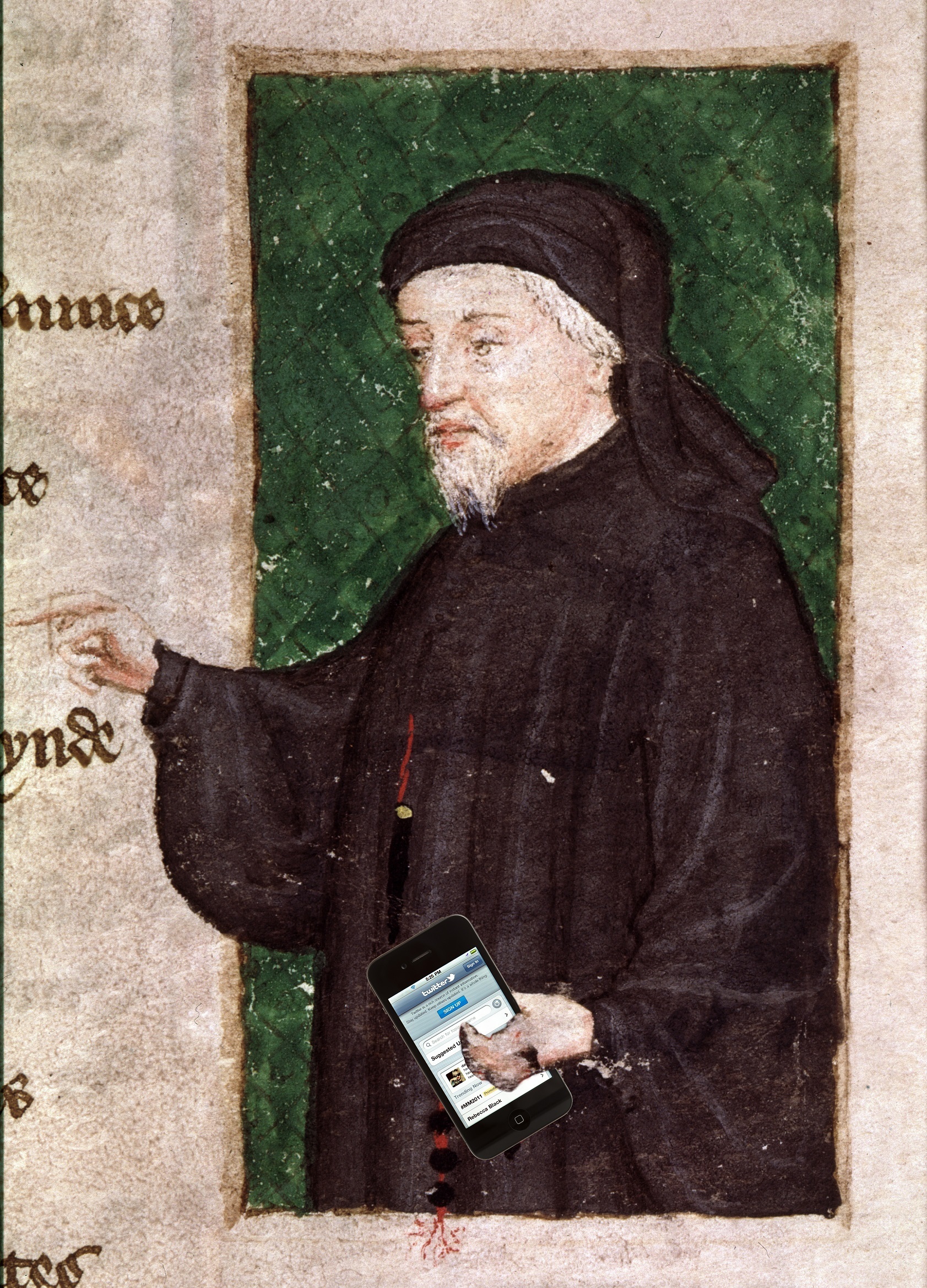 Geoffrey Chaucer died in 1400 — but somehow, he's on Twitter now — and he's here to answer your holiday questions! (The Art Archive/iStockphoto)