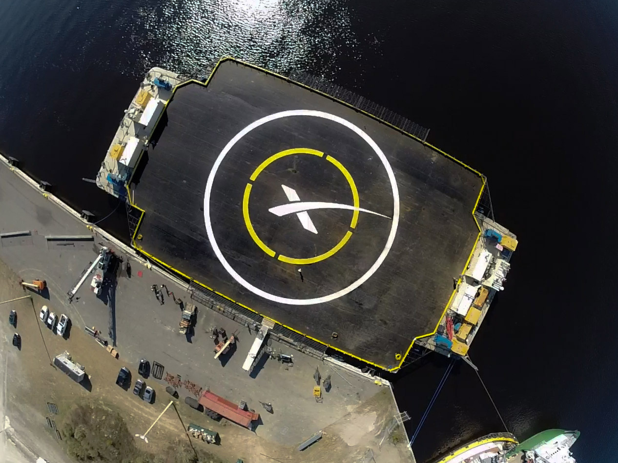 X marks the spot where SpaceX hopes the first stage of its Falcon 9 rocket will land. The landing barge is robotic and will be unmanned in case something goes wrong.