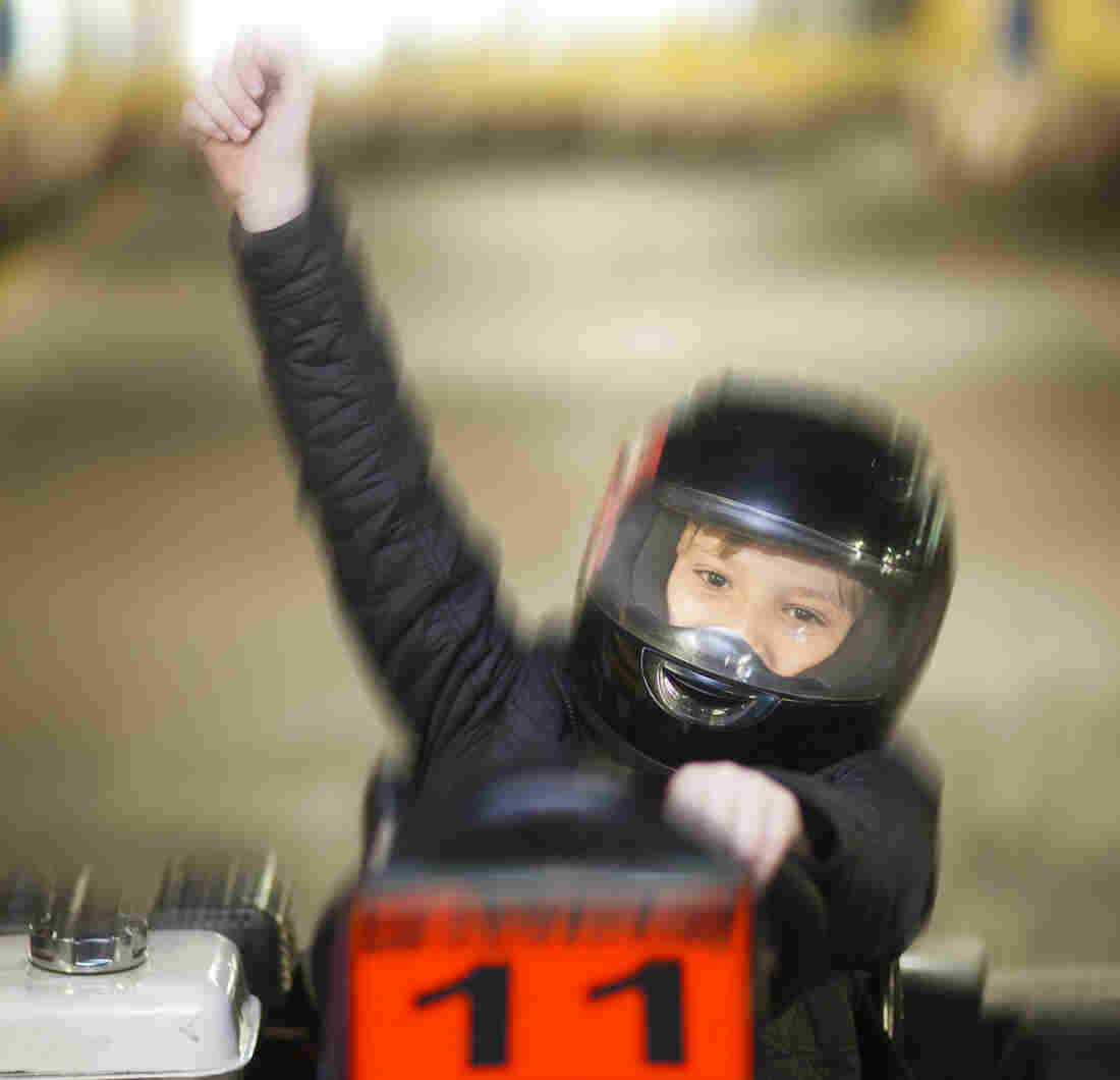 01 Jul 2013 --- Boy driving kart --- Image by � zerocreatives/Westend61/Corbis