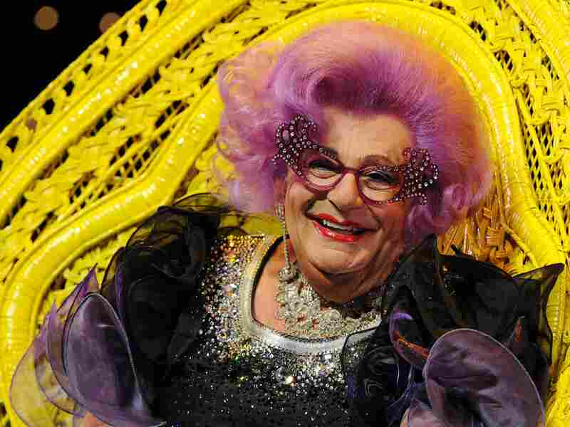Australian comedian Barry Humphries as legendary housewife Dame Edna Everage appears at a press conference in Sydney on July 5, 2012.