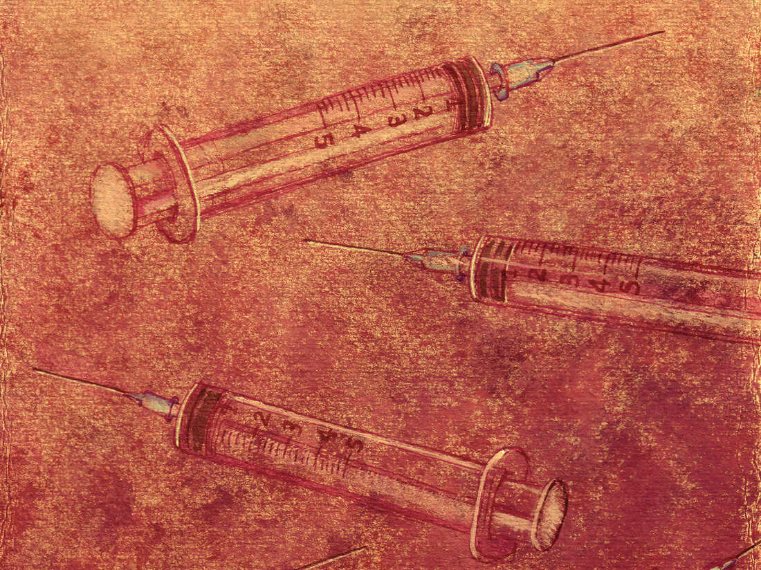An illustration of syringes.