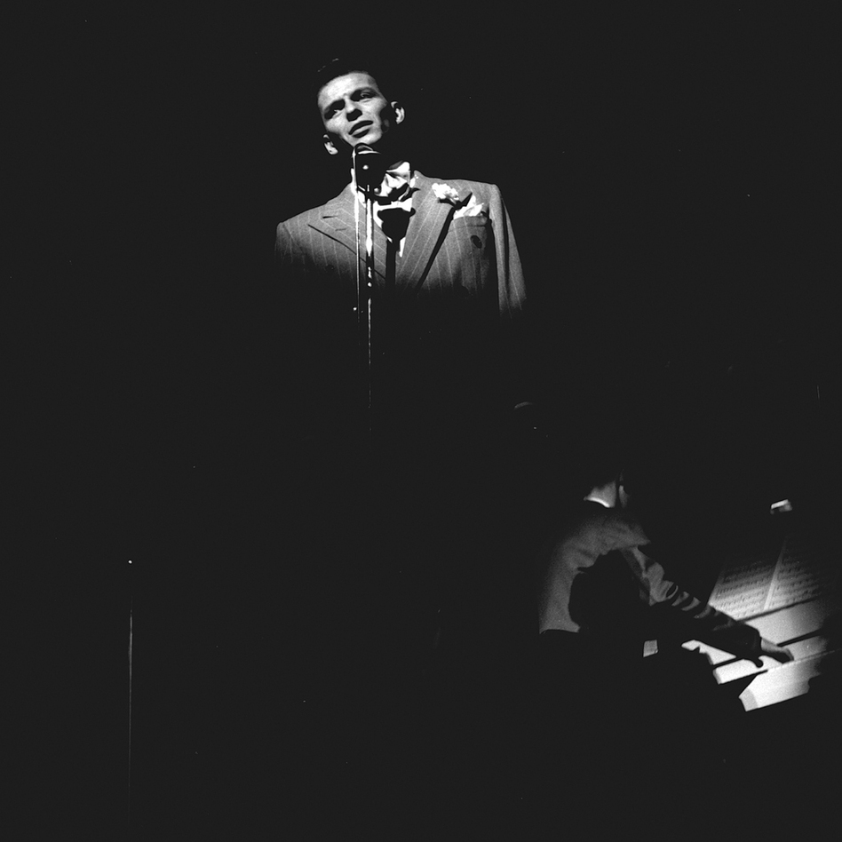 Frank Sinatra captured by photographer William "PoPsie" Randolph during a 1943 concert. Author Ben Yagoda points to Sinatra as one of the interpreters who helped revive the Great American Songbook. (William "PoPsie" Randolph/Courtesy of Riverhead)