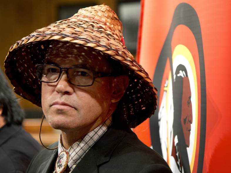 In his 2015 State of Indian Nations speech, Brian Cladoosby, president of the National Congress of American Indians, spoke out against the Washington football team's name. (Manuel Balce Ceneta/AP)