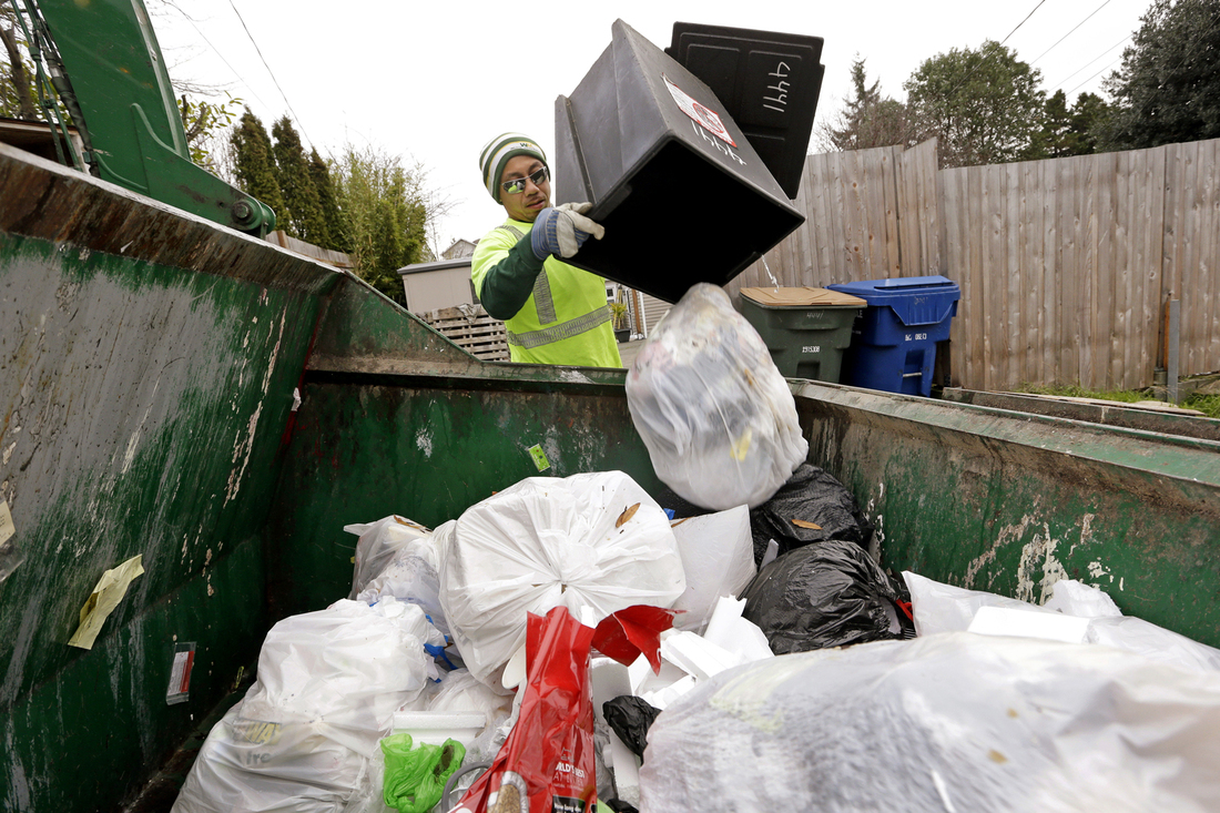 tossing out food in the trash?