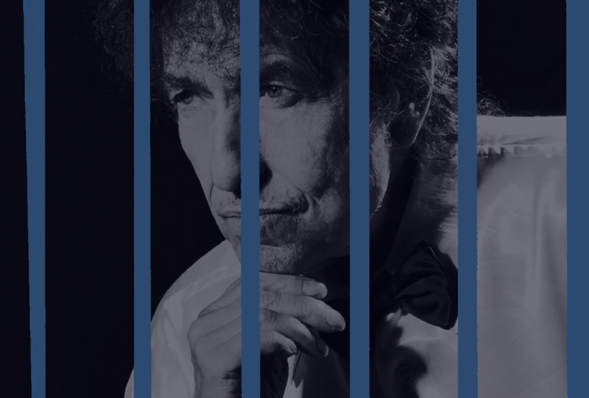Detail from the cover art of Bob Dylan's new album-length Frank Sinatra tribute, <em>Shadows in the Night</em>. (Album cover)