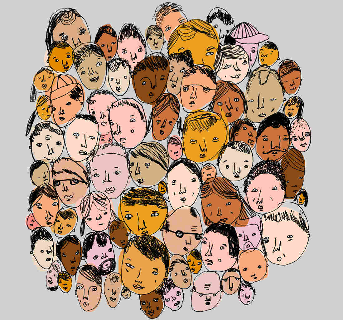 Crowd of diverse people