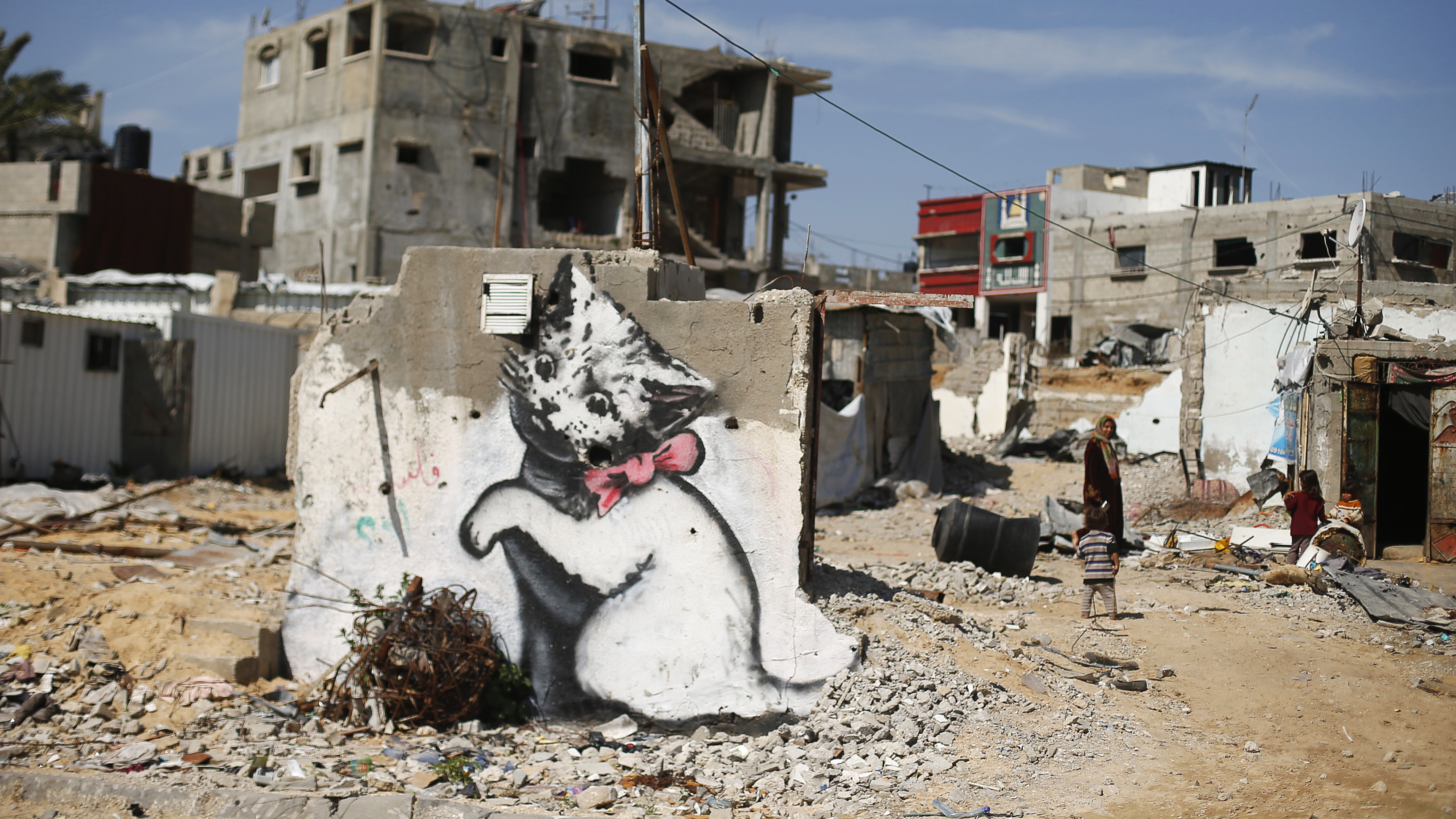 Banksy's Murals Turn Up In Gaza Strip The TwoWay NPR