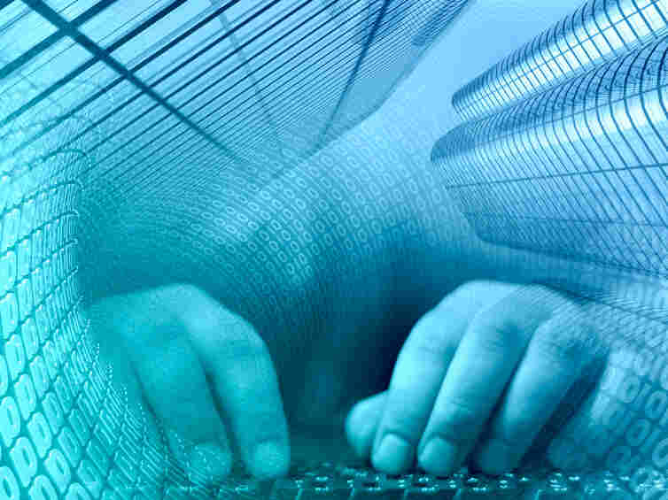 Hands on the keyboard.