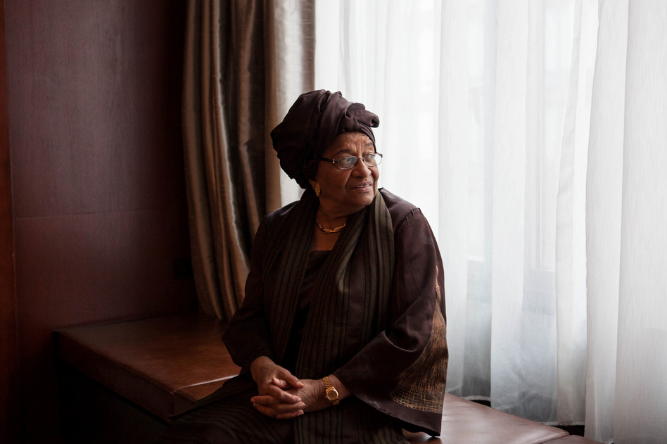 Liberian President Ellen Johnson-Sirleaf, photographed in Washington, D.C., on February 26. (Ariel Zambelich/NPR)