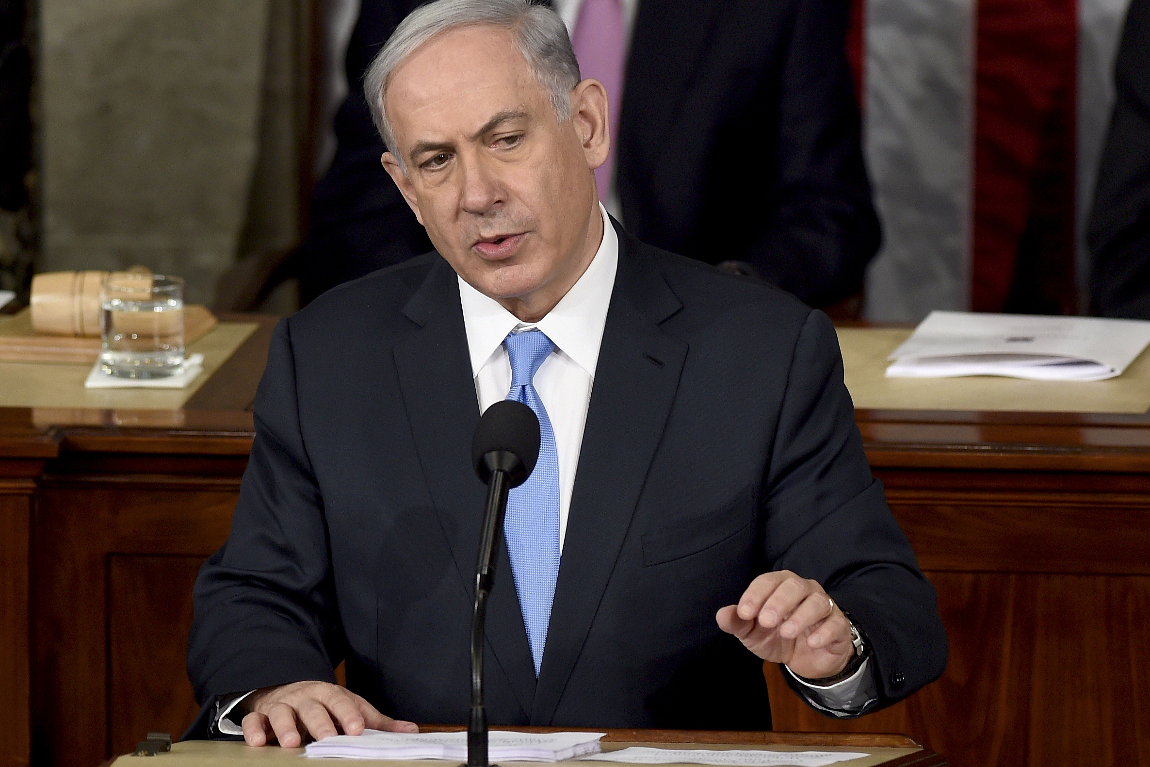 Israeli Prime Minister Benjamin Netanyahu speaks before a joint meeting of Congress on Capitol Hill in Washington on Tuesday. He called the deal the U.S. and its allies are negotiating with Iran "very bad."
