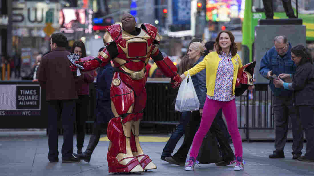 Tituss Burgess and Ellie Kemper star in the Netflix series Unbreakable Kimmy Schmidt.