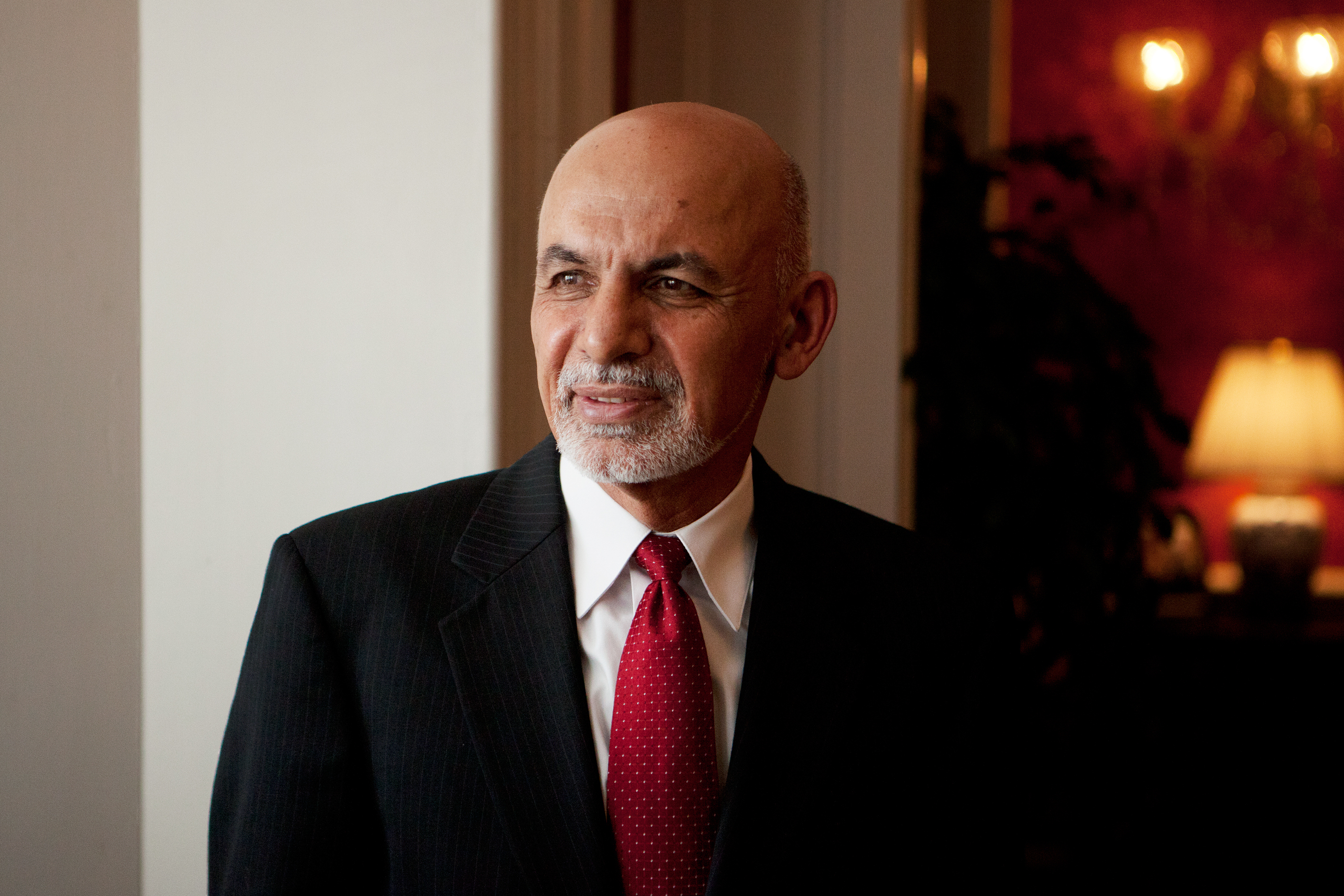 Afghan President Ashraf Ghani at the Blair House in Washington, D.C. Ghani will be meeting with President Obama this week. (NPR)