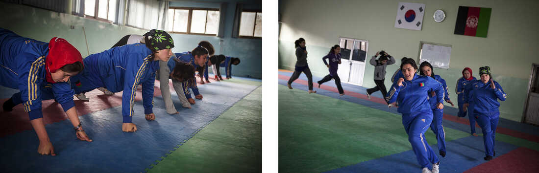 Building up the girls' strength and stamina is a top priority. They are supposed to train for 90 minutes three or more times a week in this Spartan gym.