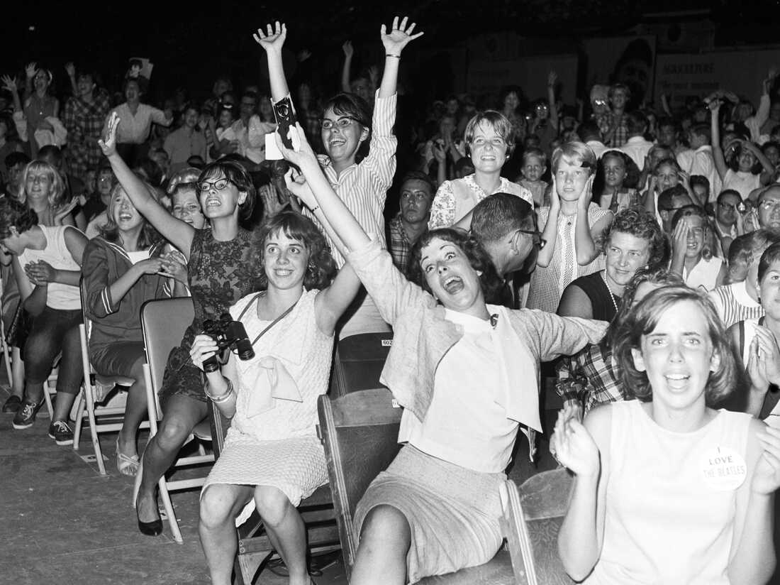 Screaming Beatles fans in 1964.