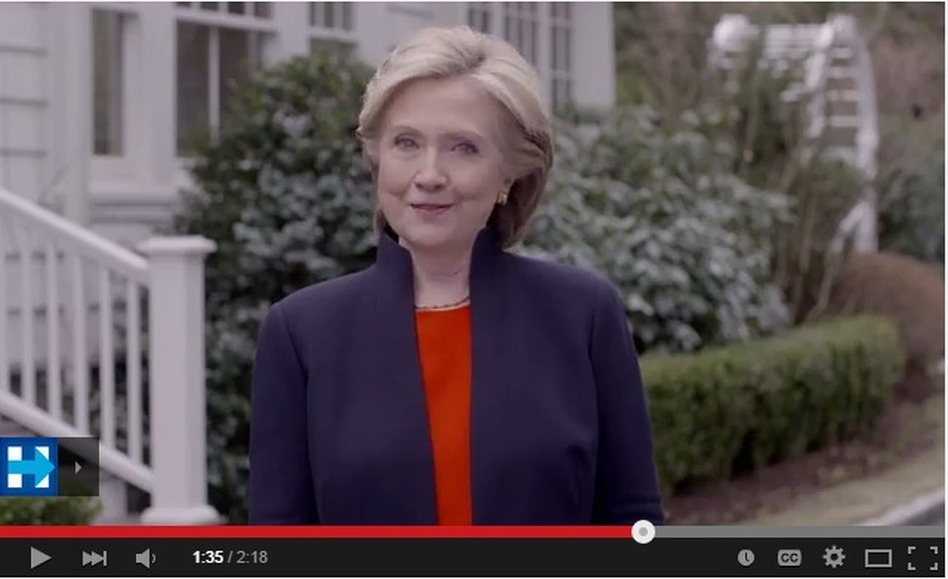 Hillary Clinton announces her candidacy. (Hillary Clinton campaign)