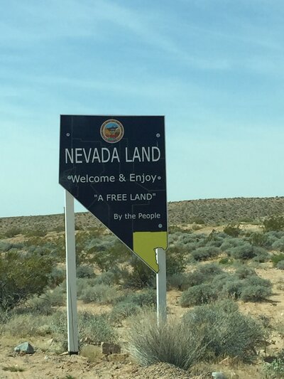 Near the Bundy ranch in southern Nevada, homemade signs like this are a testament to the fact that the BLM has completely pulled out of the area in the year since the armed standoff over cattle grazing. Near the Bundy ranch in southern Nevada, homemade signs like this are a testament to the fact that the BLM has completely pulled out of the area in the year since the armed standoff over cattle grazing.