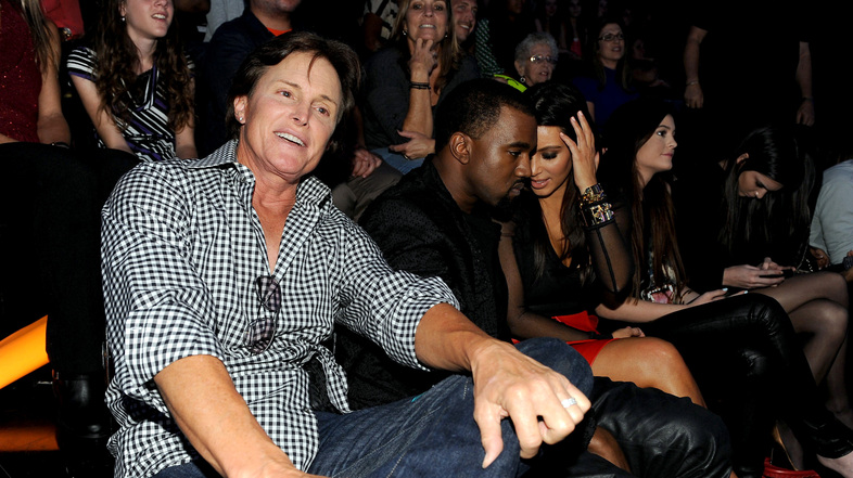 From left, Bruce Jenner, Kanye West and Kim Kardashian attend FOX's "The X Factor" Season 2 Top 10 Live Performance Show on Nov. 21, 2012 in Hollywood, California. (Frank Micelotta/AP)