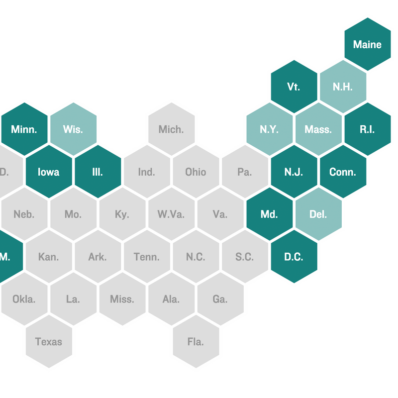 Map of states with laws prohibiting discrimination on the basis of sexual orientation and gender identity/expression