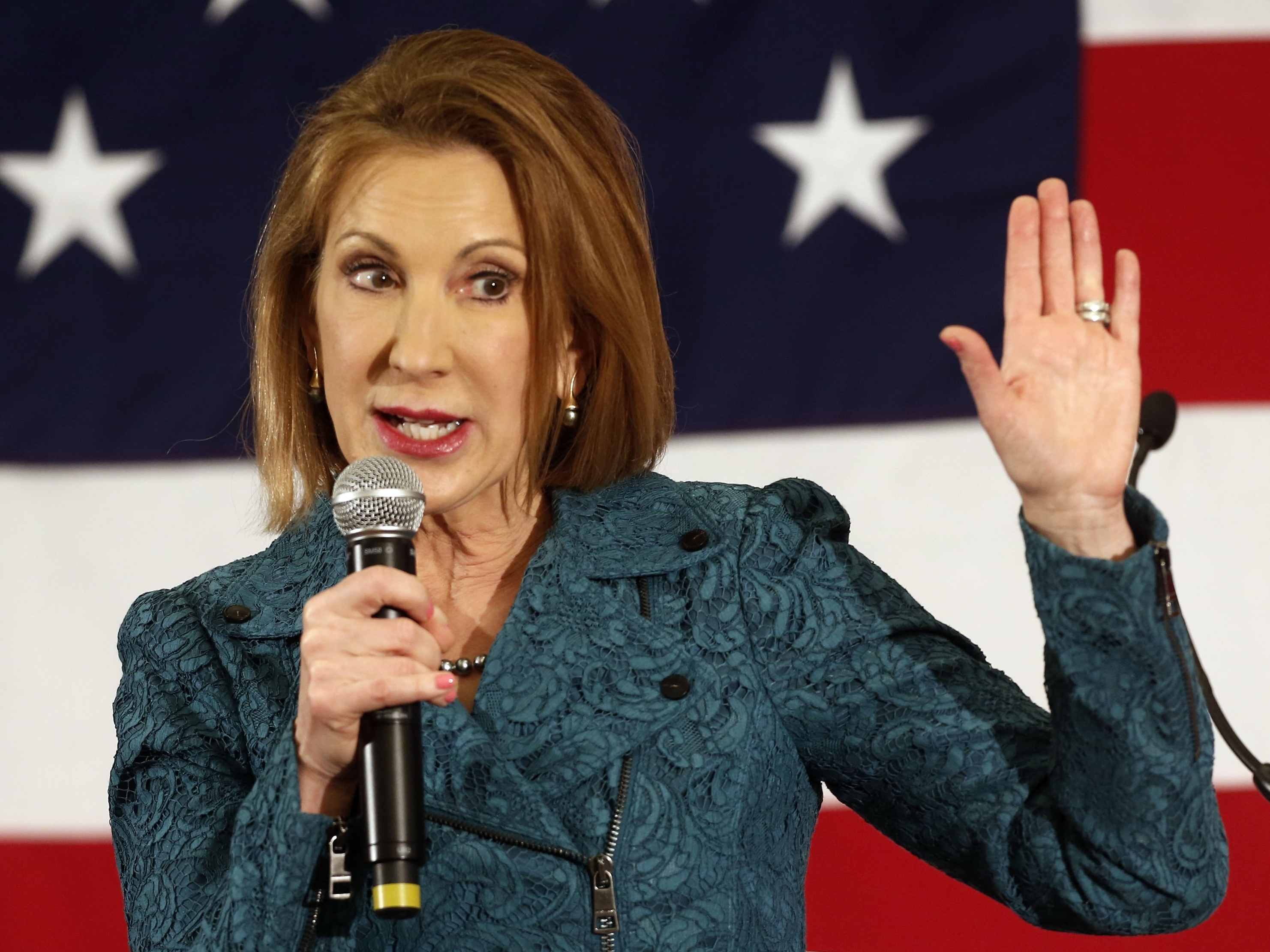 Carly Fiorina speaks at the Republican Leadership Summit in Nashua, N.H.