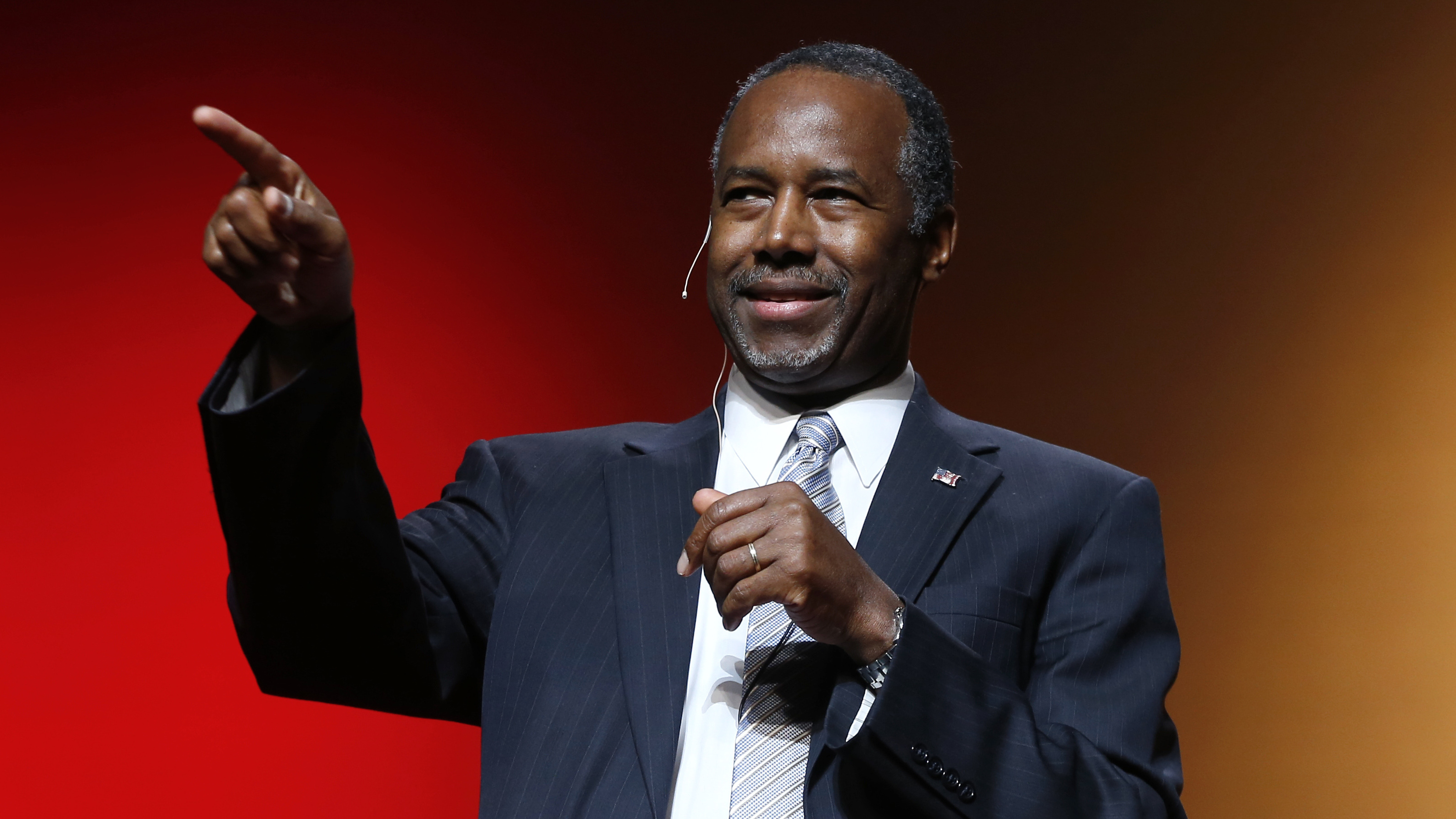 Ben Carson at his presidential announcement speech in Detroit.