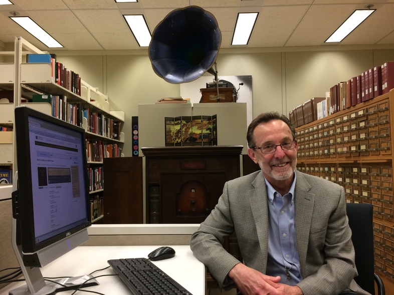 Gene DeAnna is curator of the National Jukebox project, which is an online collection of more than 10,000 pre-1925 recordings. (Brian Naylor/NPR)