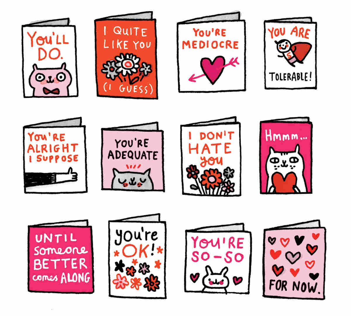 Noncommittal valentines by Gemma Correll.