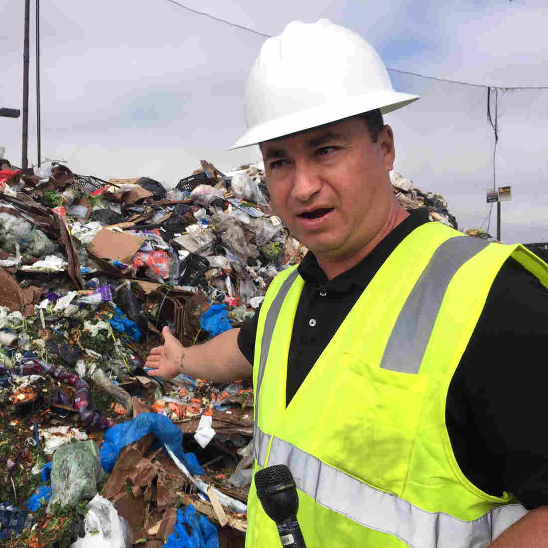 Cesar Zuniga, operations manager at the Salinas Valley municipal dump in California, points to salad greens that still have two weeks before their sell-by date. "Some loads ... look very fresh," Zuniga says. "We question, wow, why is this being tossed?"